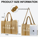 product size information Large Woven Tote Beach Bag