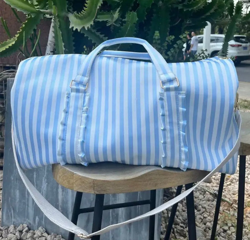 Ladies stripe duffle bag