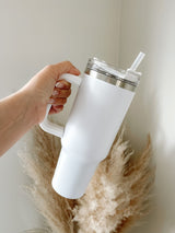 Quencher Insulated Tumbler Straw Stainless Steel Coffee Termos Cup