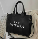 black Tote Leather Bag With Zip