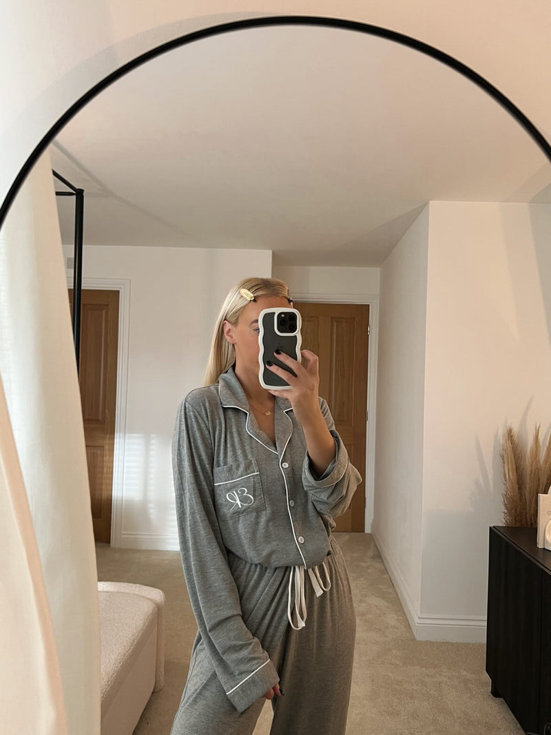 Large Grey Personalized Luxury Supersoft Pyjamas