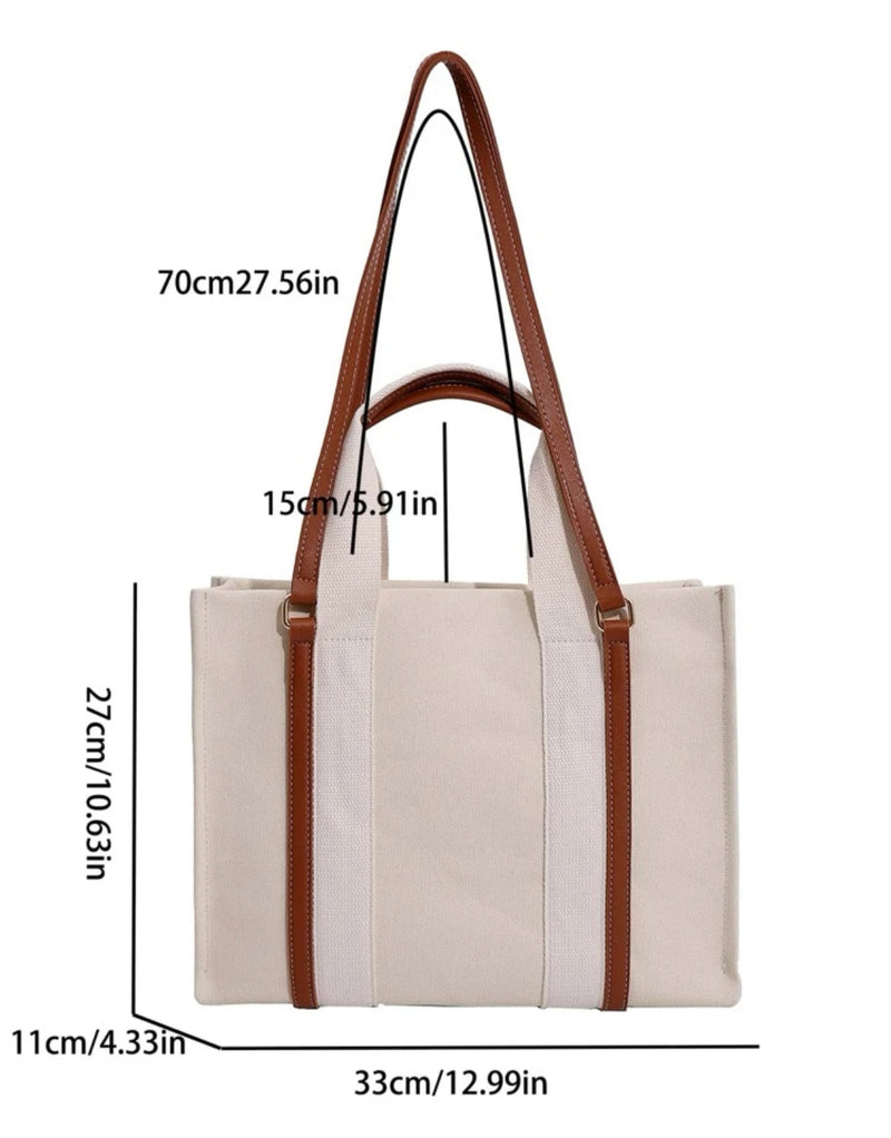 cream tote bag with zip