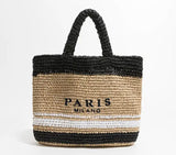 Straw Beach Bag Paris Milano