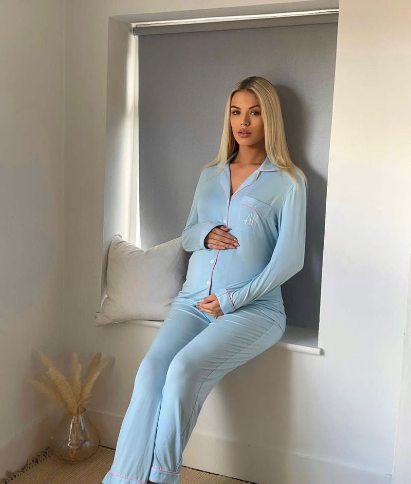 Baby blue Personalized Luxury Supersoft Pyjamas