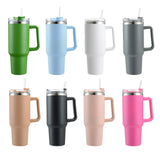 quencher insulated tumbler straw stainless steel coffee termos cup vacuum flasks portable water bottle