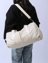 Personalized white duffle bag
