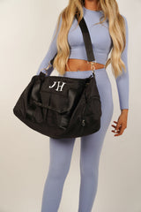 women Personalized black duffle bag,