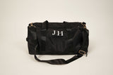Personalized black duffle bag